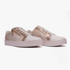 SKY Ladies Casual Trainers White/ Gold