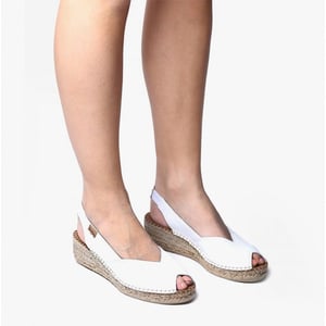 BERNIA Ladies Leather Slingback Espadrilles White