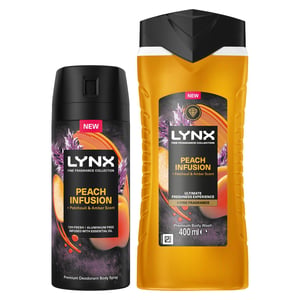 Lynx Fine Fragrance PeachInfusion Bundle Body Spray and Body Wash