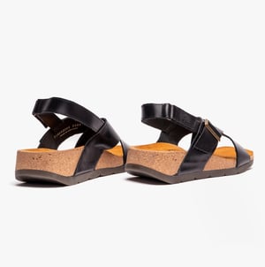 CHLO852FLY Ladies Slingback Crossover Sandals Black