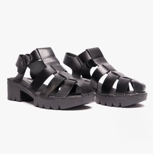 EMME511FLY Ladies Fisherman Sandals Black