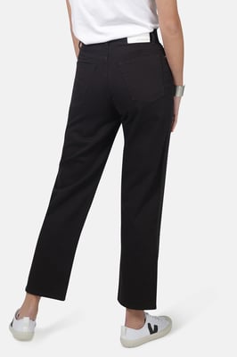 Black Organic Straight Leg Denim Jeans
