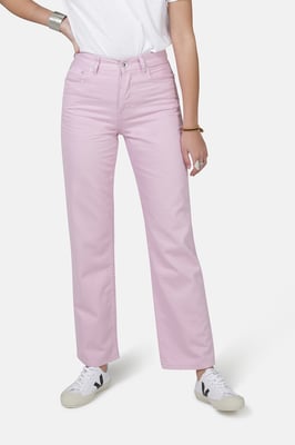 Pink Organic Straight Leg Denim Jeans