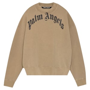 Palm Angels GD Curved Logo Beige Sweatshirt