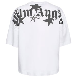 Palm Angels Shooting Stars Overlogo Oversize vit T-shirt