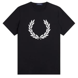 Fred Perry lauwerkrans print zwart kinder T-shirt