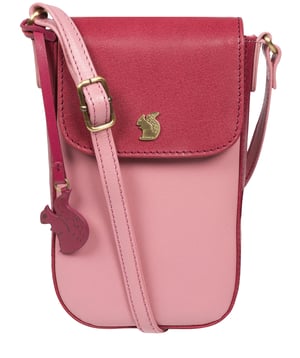 'Buzz' Blush and Orchid Leather Cross Body Phone Bag