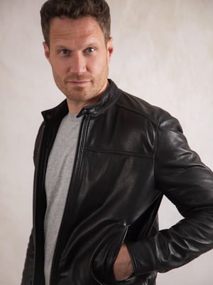 Cotehall Leather Jacket in Black