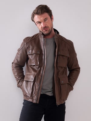 Strickton Leather Jacket in Brown