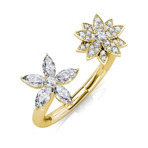 Broderlig Bloom Ring - Guld och Kristall