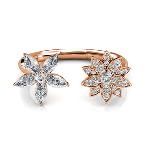 Fraternal Bloom Ring - Roségoud en kristal