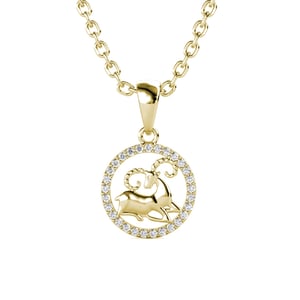 Ram Zodiac hangers - Goud en kristal