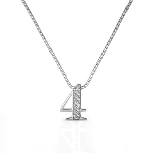 Nummer 4 hangers - Zilver en kristal