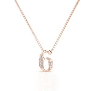 Nummer 6 hangers - Roségoud en kristal