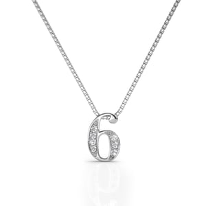 Nummer 6 hangers - Zilver en kristal