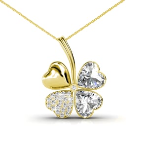 Vierbladige hangers - Goud en kristal