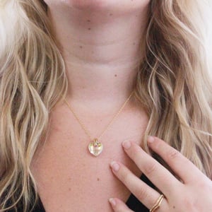 Kristallen Hart Hangers - Goud en Glanzend Wit