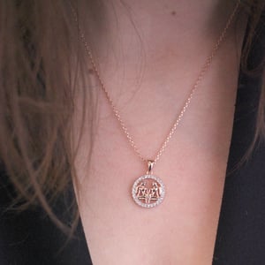 Tweelingen Zodiac Hangers - Roségoud en Kristal