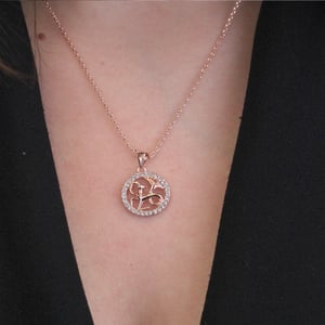 Steenbok Zodiac Hangers - Roségoud en Kristal