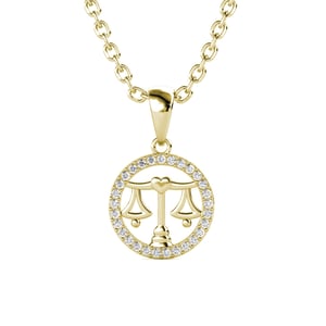 Weegschaal Zodiac Hangers - Goud en Kristal