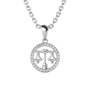 Weegschaal Zodiac Hangers - Zilver en Kristal