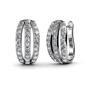 Elegante oorbellen - Zilver en kristal
