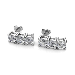Tri-oorbellen - Zilver en kristal