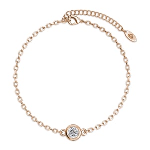 Geboortesteen armbanden - Roségoud, kristal en blauw