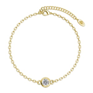 Geboortesteen armbanden - Goud, kristal en blauw