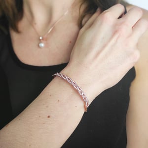 Gevlochten armbanden - Roségoud en kristal