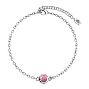 Geboortesteen armbanden - Zilver en roze