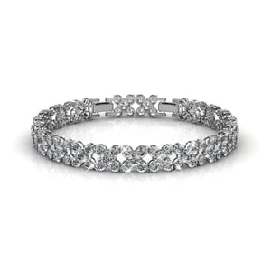 Bloemige armbanden - Zilver en kristal