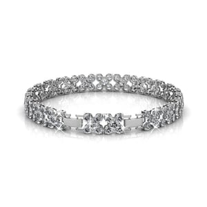 Bloemige armbanden - Zilver en kristal