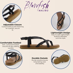 Blowfish Malibu Dames Zwarte Strappy Buckle Sandalen - Macarah B