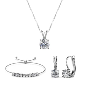 Mia Ronde Vernice Sets - Zilver en Kristal