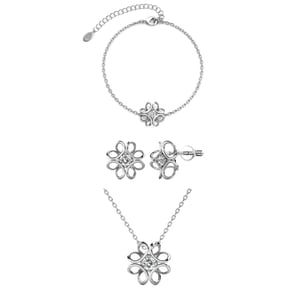 Daffodil Parures - Zilver en Kristal