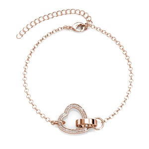 Locked Heart Necklace Sets - Roségoud en kristal