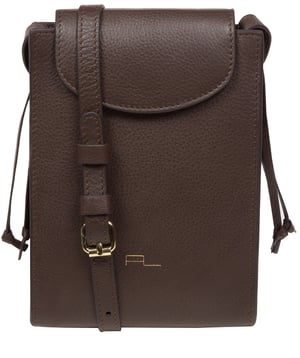 'Kiana' Hot Fudge Nappa Leather Cross Body Phone Bag