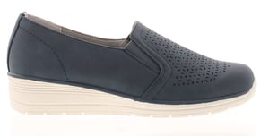 Ever So Soft Womens Wedges Comfort Cathy Slip On navy