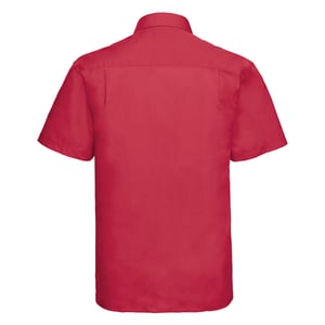 Russell Collection Heren Klassiek Popeline Popeline Overhemd met Korte Mouwen (Klassiek rood)