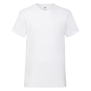 Fruit of the Loom Unisex Adult Waardevol Effen V Hals T-shirt (Wit)