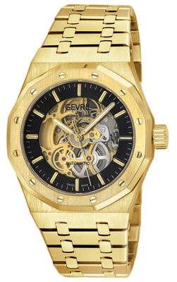 Gevril 49420B Men's Gotham Swiss Swiss Made Automatic, PO24 Skeleton Watch
