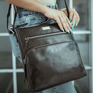 'AGATHA' Real Leather Crossbody Bag