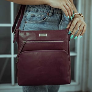 'AGATHA' Real Leather Crossbody Bag