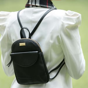 GEORGE' Pebble Grain Mini Leather Backpack