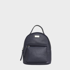 Betty' Zip Top Mini Pebble Grain Leather Backpack