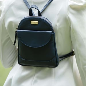 GEORGE' Pebble Grain Mini Leather Backpack