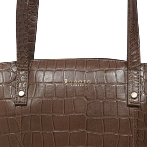'MELANIE' Croc Real Leather Unlined Bucket Bag