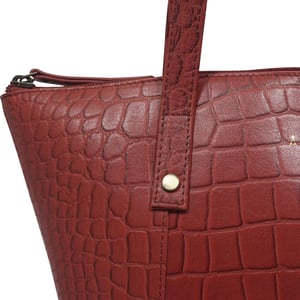 'MELANIE' Croc Real Leather Unlined Bucket Bag