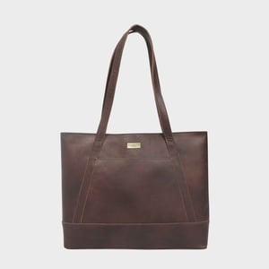 EVELYN' Real Leather Designer Tote Work Bag